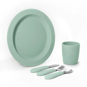 Fancy 5 piece silicone Dinner set - Sage