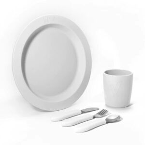 Fancy 5 piece silicone Dinner set - Snow