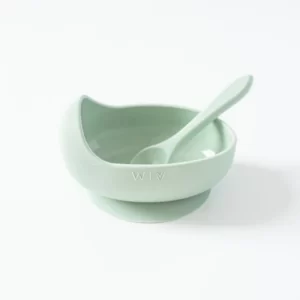 Wild Indiana Silicone Baby Bowl and Spoon Set - Sage