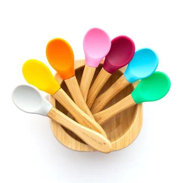 Eco Rascals Bamboo & Silicone 3 Spoon Set | Eco Rascals Eco Rascals Bamboo & Silicone 3 Spoon Set