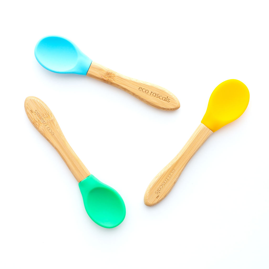 Eco Rascals Bamboo & Silicone 3 Spoon Set | Eco Rascals Eco Rascals Bamboo & Silicone 3 Spoon Set - Image 2