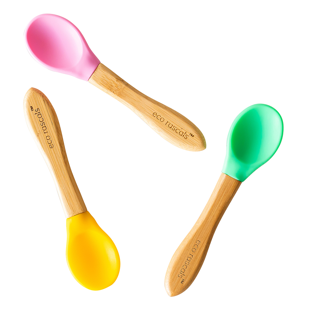 Eco Rascals Bamboo & Silicone 3 Spoon Set | Eco Rascals Eco Rascals Bamboo & Silicone 3 Spoon Set - Image 3
