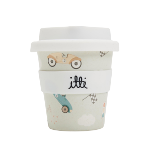 120ml Itti Bamboo Baby Cino Cup + 2 Straws - Zoom Zoom Race Car