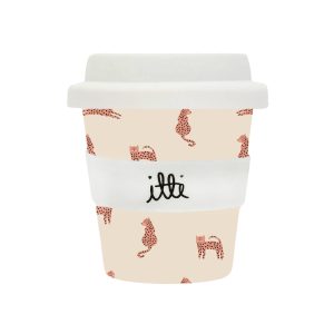 120ml Itti Bamboo Baby Cino Cup + 2 Straws - Charlie the Cheetah